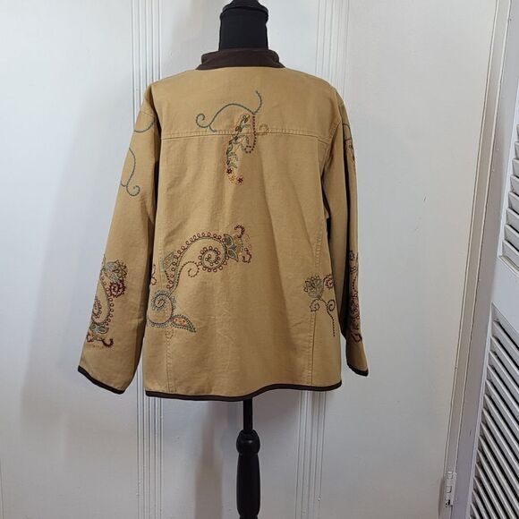 Plus Size Denim & Co. Embroidered Jacket - Picture 2 of 11